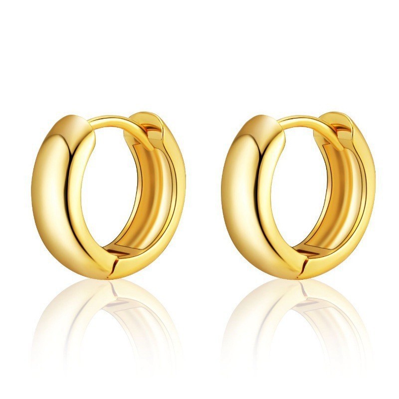 X394-B (Plain ring ear buckle) Gold pair
