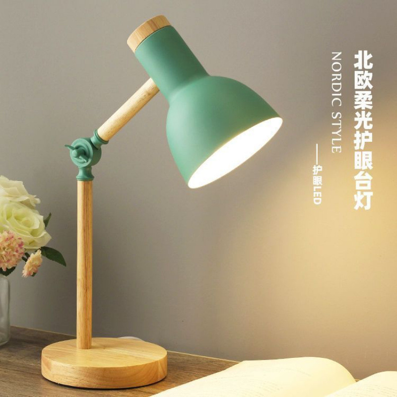 Desk Lamp for Eye Protection, Suitable for College Students Studying, Nordic Ins Style Bedroom, Simple Wooden Bedside Lamp, Led Creative Plug-In Type Desk Lamp for Eye Protection, Suitable for College Students Studying, Nordic Ins Style Bedroom, Simple Wooden Bedside Lamp, Led Creative Plug-In Type