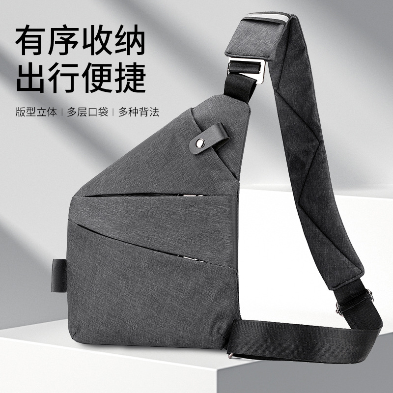 Bolsa de pecho para hombres 2023 nueva bolsa de mensajero de moda coreana al por mayor de gran capacidad de múltiples capas bolsa de hombro portátil