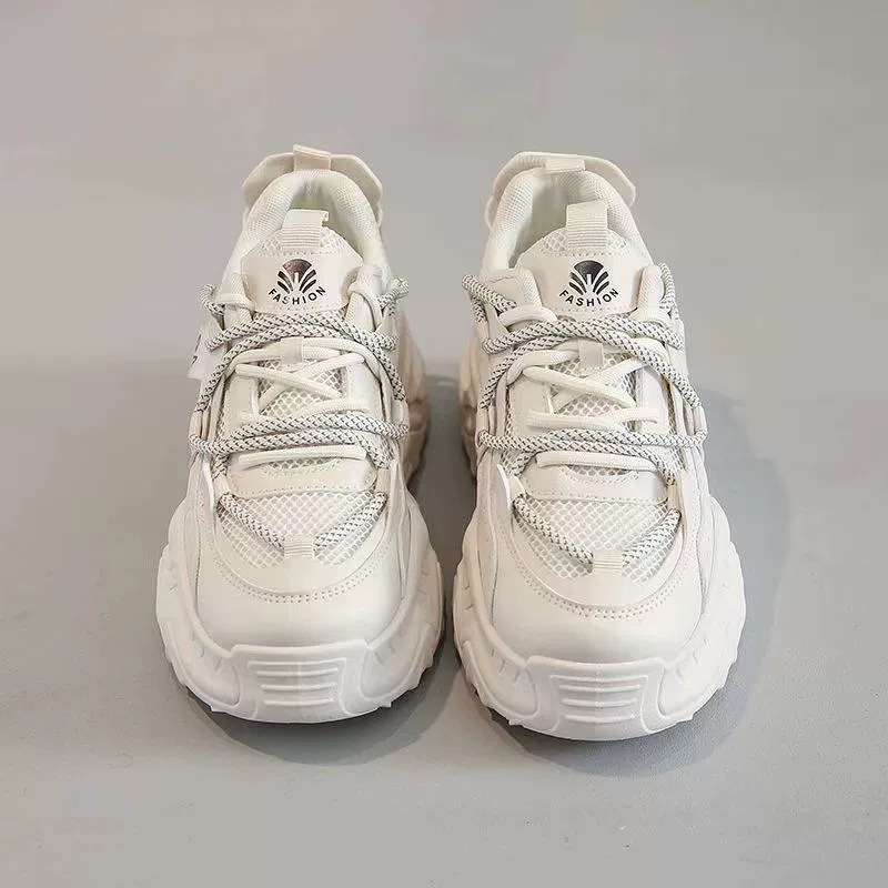 Тапочки Dad's shoes женские в тренде 2024 весна новые женские туфли корейская версия дышащие толстые подошвы показывают стопу небольшие повседневные кроссовки с подъемом
