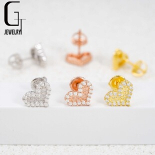 INS Hot Selling Women Earrings S925 Silver Gold Plated Inlaid with D Color Moissanite Daily Commuter Simple Earrings in stock