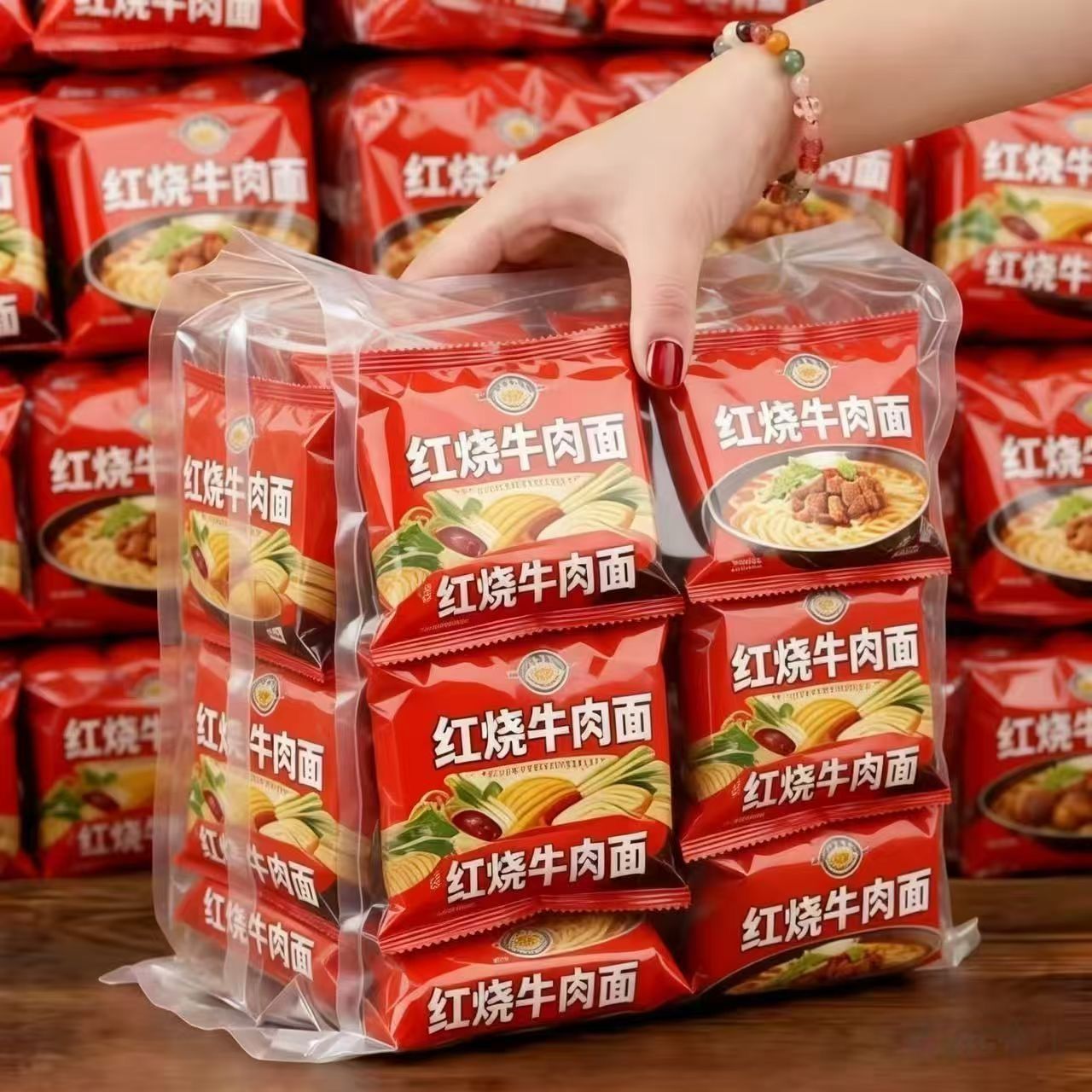 Special Offer】24 Packs of Spicy Braised Beef Noodles, Classic Instant Noodles in Bags, Whole Box of Instant Noodles Wholesale