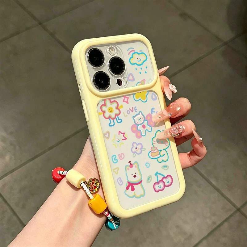 Macaron color-blocking border NICE small heart case suitable for Apple 17ProMax phone case iPhone18 protective cover Macaron color-blocking border NICE small heart case suitable for Apple 17ProMax phone case iPhone18 protective cover