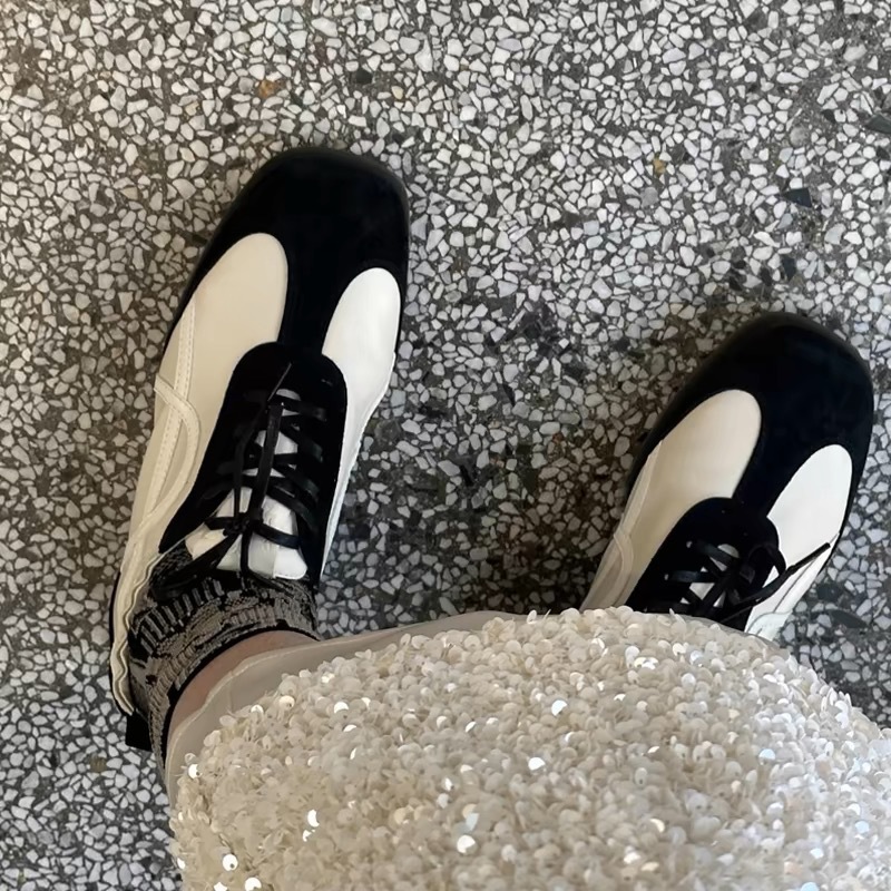 Scarpe da ballo da donna in pelle con suola morbida, sportive e per il tempo libero, primavera/estate 2024, nuove di zecca_voghion.com