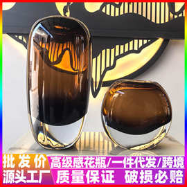 米兰设计轻奢琉璃花瓶插花玻璃花器客厅玄关摆件高级感高颜值装饰