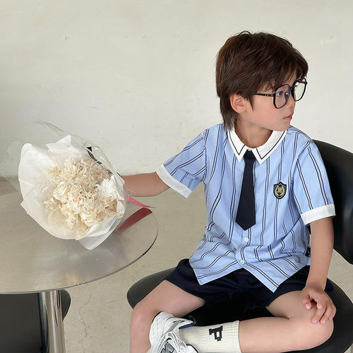 Boys' and Girls' Prep Summer Shirts JK Uniforms Skirts Shorts Two-piece Suit Kindergarten Graduation Dress