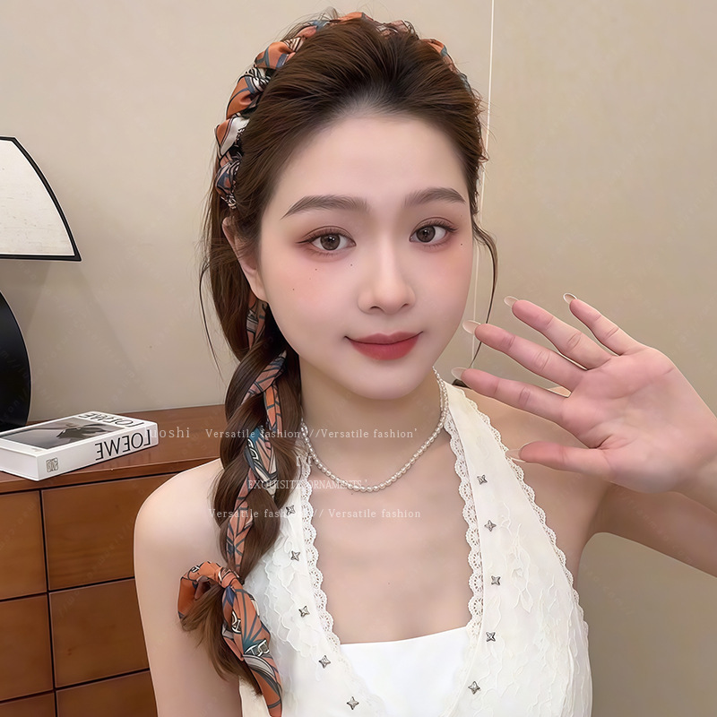 レトロな欧米風ヘッドスカーフ、甘くてクールな女の子のヘアスカーフ、ストリートダンス、サイクリング、フォトプロップス、ヘアバンド、ベルト装飾|undefined