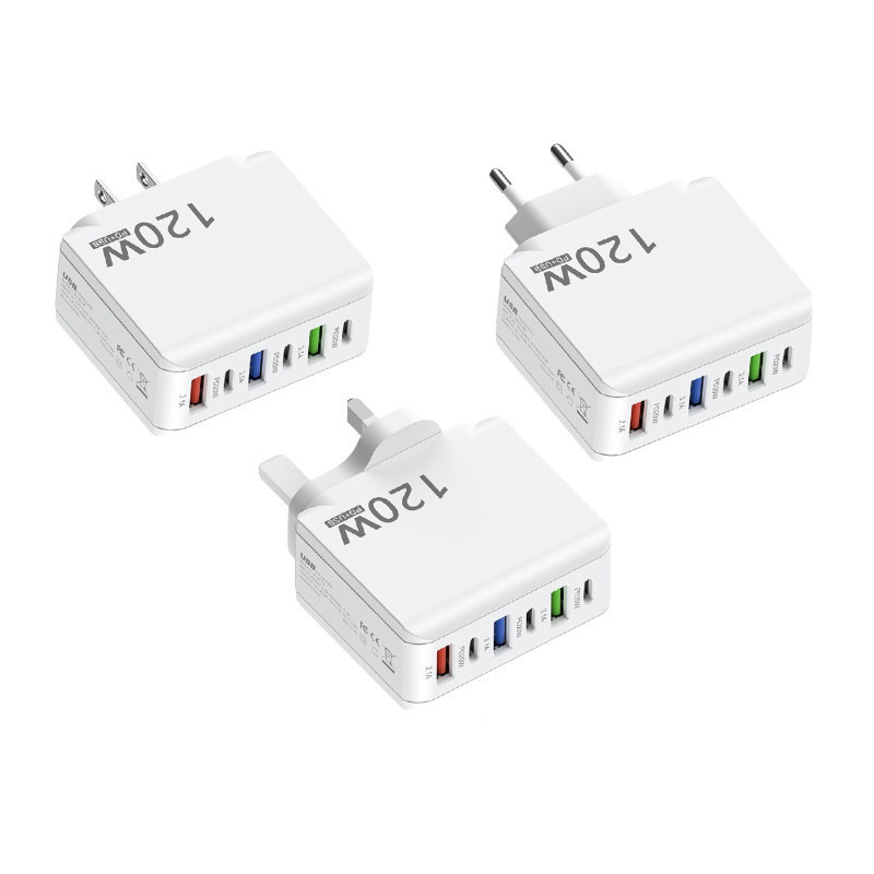 120Wスマートフォン充電器3USB 3PD美規欧規英規多口充電器ヘッド|undefined