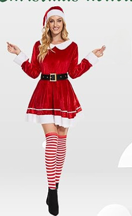 New Santa Claus costume Christmas elf costume cosplay Christmas costume performance costume 2023_voghion.com