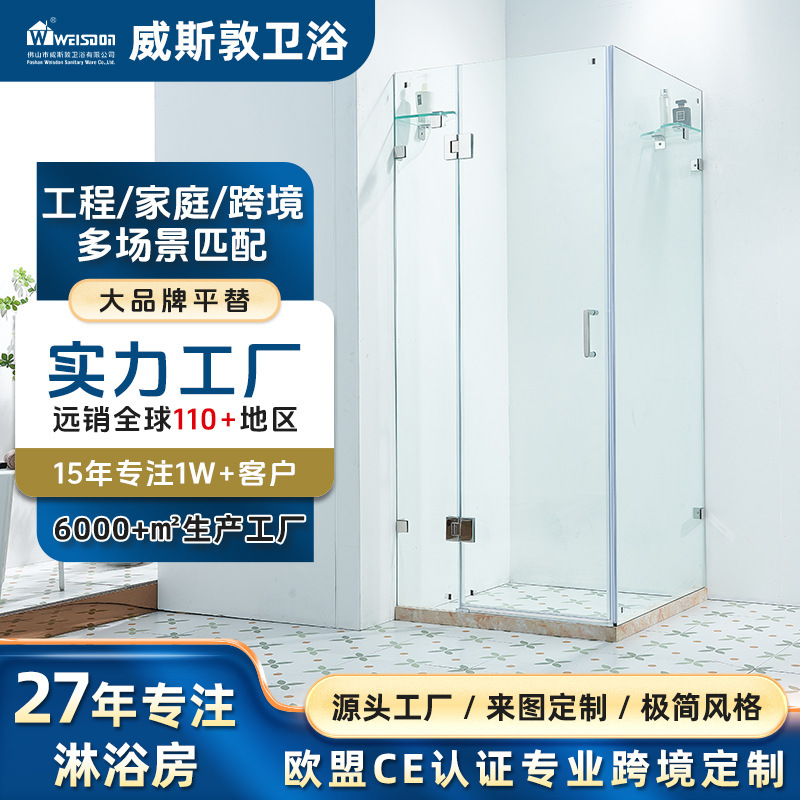 Exported to Australia and New Zealand, Frameless Square Single-Door Shower Room with As/Mza Glass Certification and Hinge Design