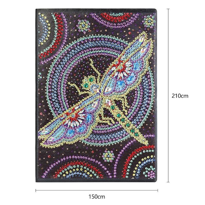 Cuaderno de dibujo de diamantes transfronterizos 5d punto diámetro pintura pegatinas de sexo opuesto mariposa DIY manual cuaderno de notas de cristal