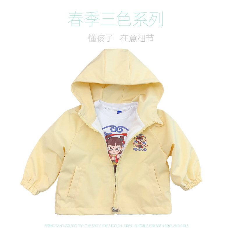 2025 primavera nuevo estilo para niños color caramelo abrigo fino niños y niñas sudadera con capucha para bebés