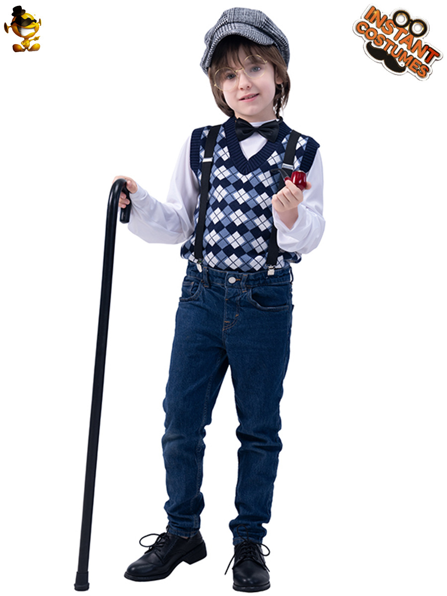 Traje de fiesta de la vejez de los niños de Halloween traje de rendimiento etapa traje de fiesta de los niños de COSPLAY