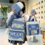 拼色撞色新款小学生双肩包