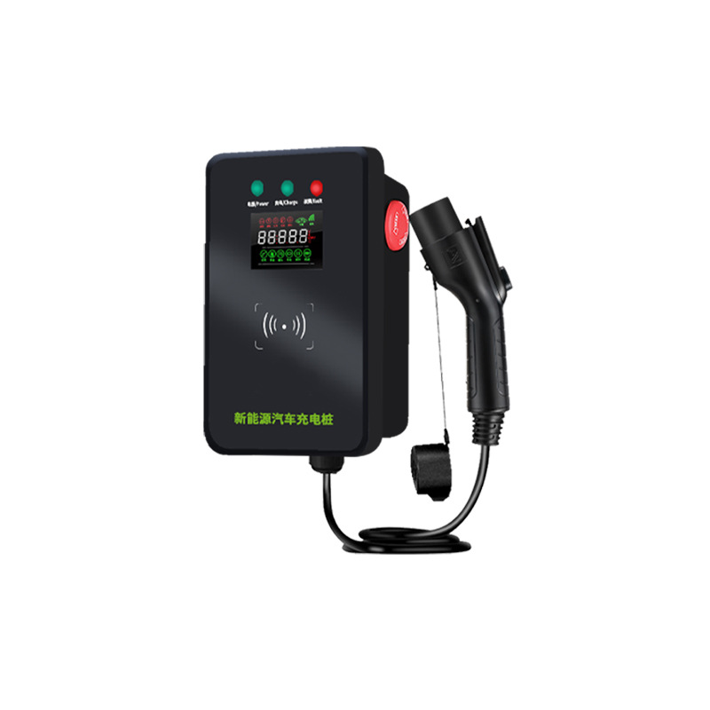 新能源电动汽车家用7kw交流慢充壁挂式刷卡启动充电桩国标通用柱