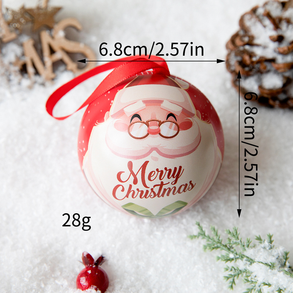 Creativa lata de dulces regalo caja de embalaje de bola Nochebuena caja de dulces de ancianos bolas de estaño decoración de Navidad
