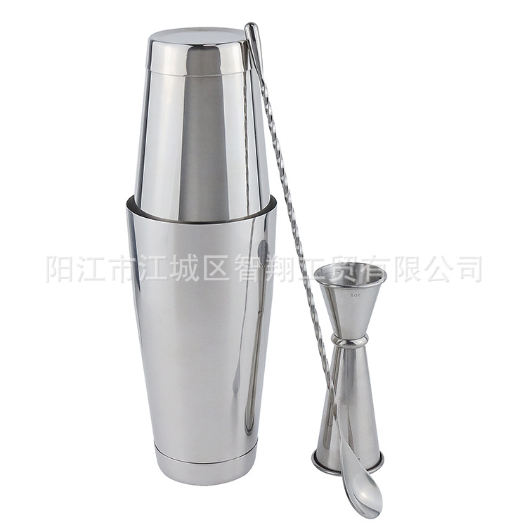 Juego de mezclas para cócteles de acero inoxidable del fabricante, vaso medidor Boston, pinzas para hielo, utensilios para té con leche, juego de mezclas image 7