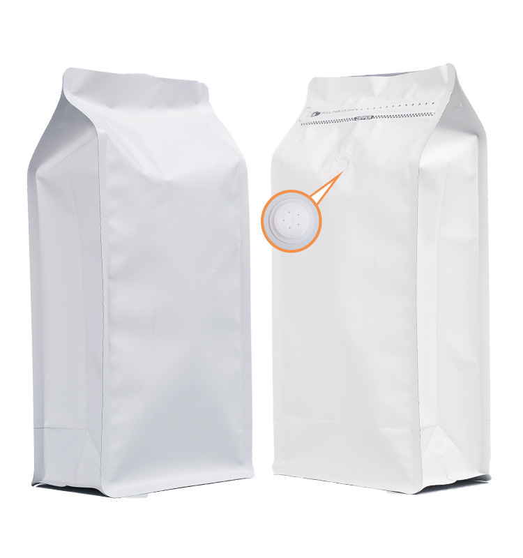 Bolsa de sellado de válvula de aire de té y café transfronterizos, bolsas de embalaje de alimentos de nueces, bolsas de sellado de ocho lados de aluminio, venta al por mayor.