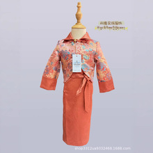 春夏博拉裙藏族女孩长裙两件套西藏服配外套女童长款民族风藏装