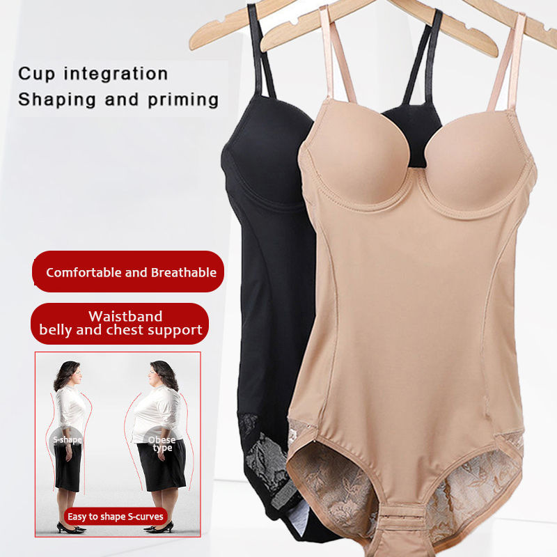 Cross-Border Sling Body Shaping and Abdominal Control Jumpsuit for Women after Childbirth, Abdominal Control and Waist Shaping Bra, Breast Support and Push-Up Bottoming Underwear