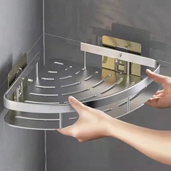 穴なしスペースアルミ棚トイレ三脚浴室収納棚壁掛けトイレコーナー棚