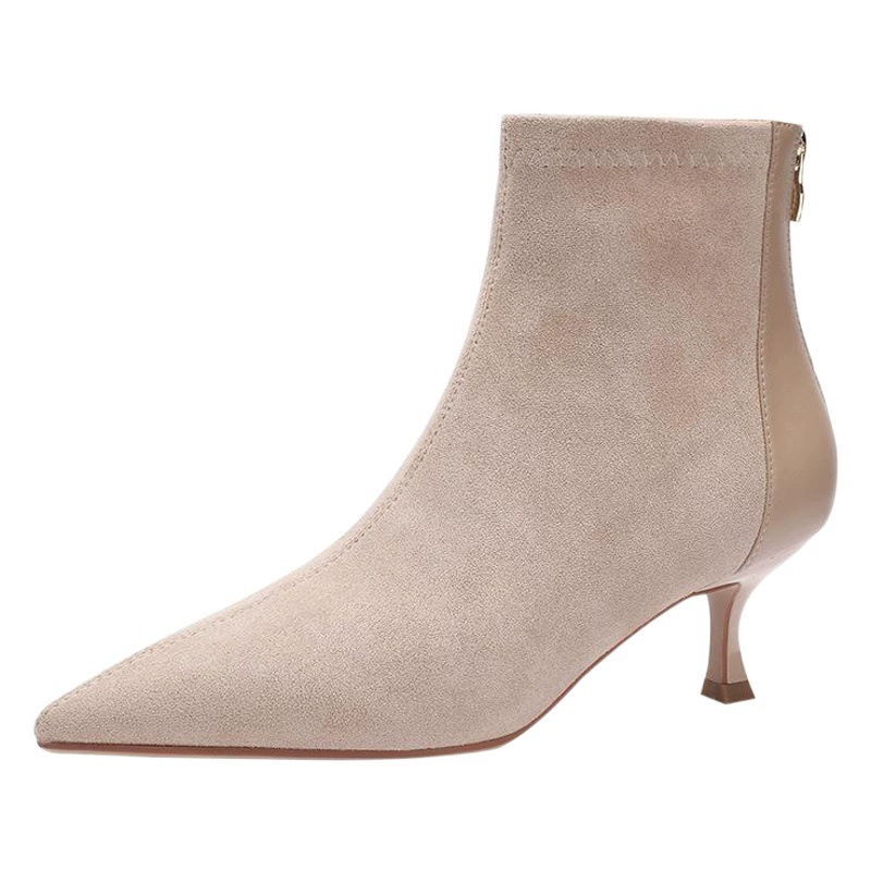 Fu замшевые женские сапоги осень 2020 новые узкие сапоги модные сапоги после застежки на молнии цветная обувь из вискозы