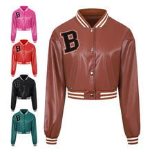 秋冬款女皮衣休闲薄款春秋外套女潮流机车服棒球服PU皮女夹克外套