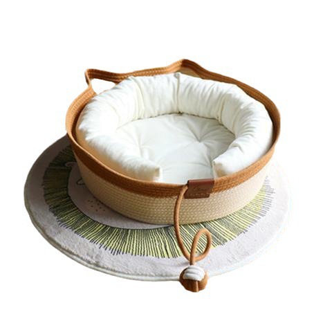 고양이 둥지 + 흰색 쿠션 + 흰색 머리 받침