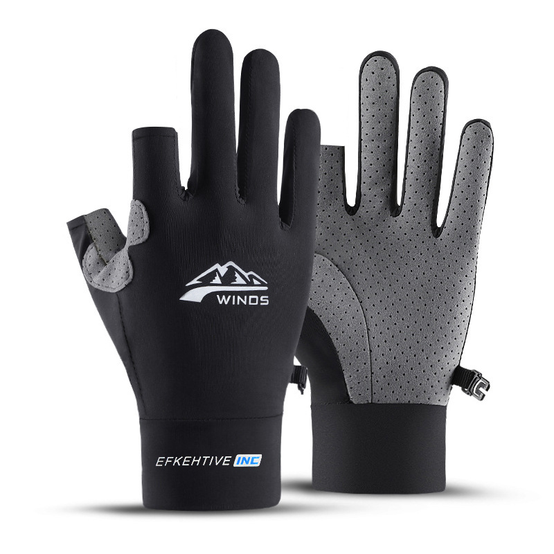 Guantes deportivos absorción de humedad y que absorbe el sudor transpirable resistente al sol pantalla táctil superconductora al aire libre ciclismo hielo Frisbee guantes