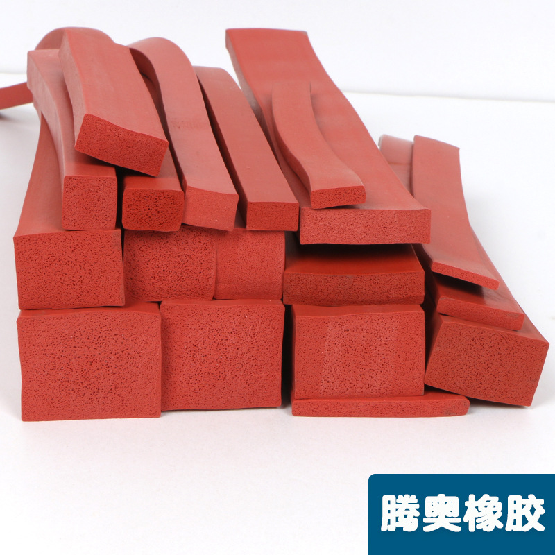 耐高温硅胶发泡方条扁条平板自粘条抗震缓冲防撞耐硅胶发泡海绵条