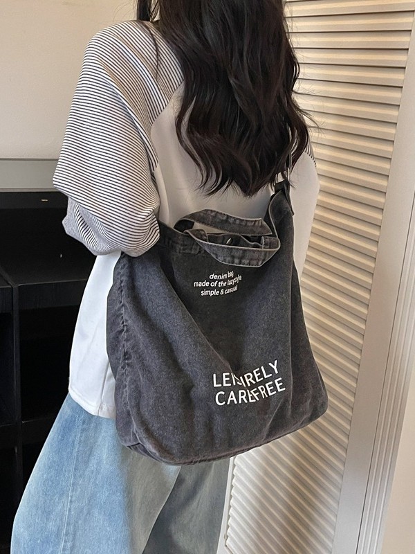 Nicho coreano jeans bolsos de mano para mujeres de gran capacidad de viaje diario versátil ocio de hombro mochila