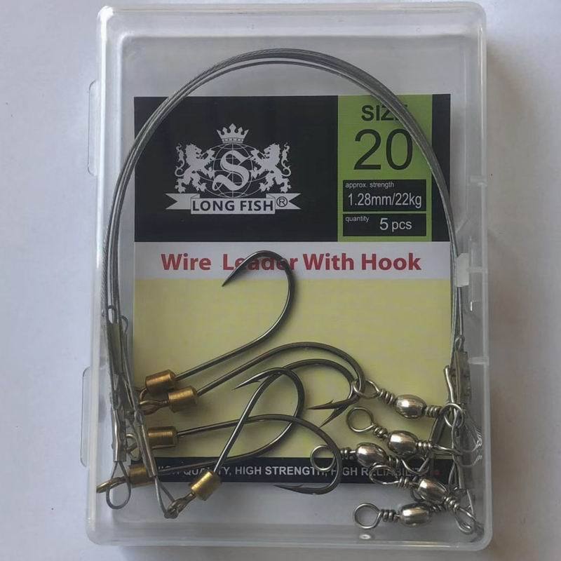 Anti-bobinado anti-mordedura de alambre de acero inoxidable con píldora gancho de pesca línea de pesca suministros al por mayor