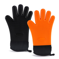 Baking Microwave Silicone Kitchen Silicone Gloves Extended Length Insulating Gloves Thick Cotton Waterproof Oven Gloves
