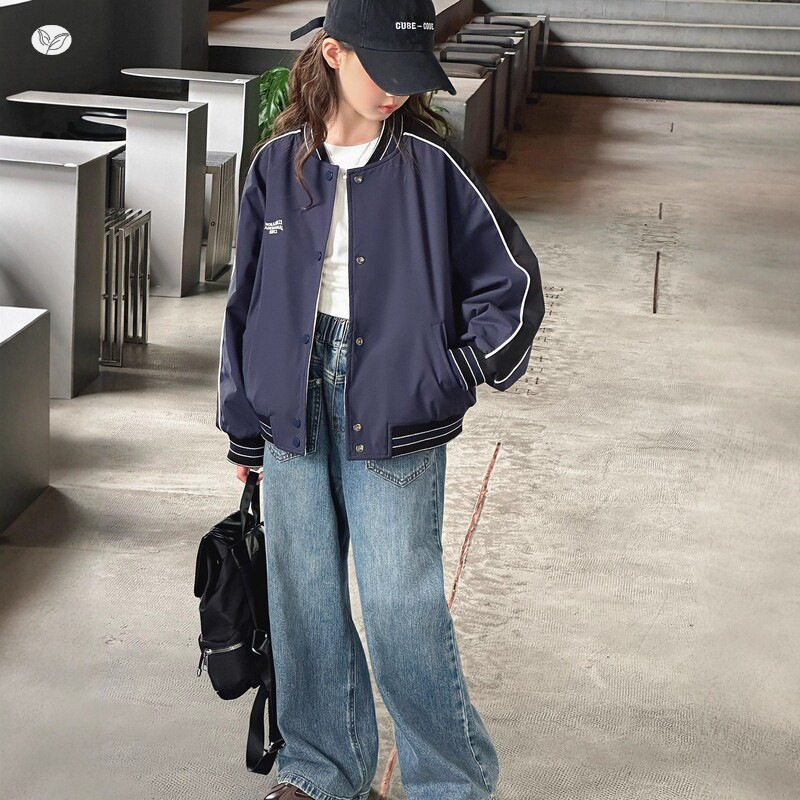 女童棒球服外套春秋2025年新款中大童两面穿夹克衫休闲卫衣开衫潮|undefined