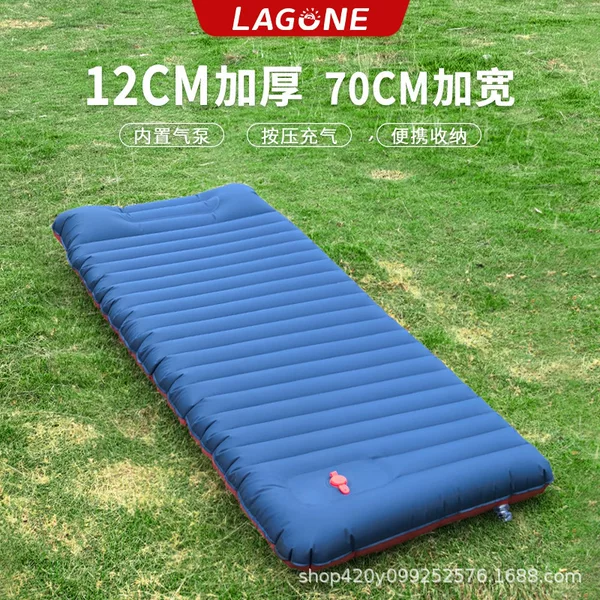 Lagone Outdoor Inflatable Mattress Thickened Air Cushion Nap Mat for Camping Tent Portable Sleeping Pad