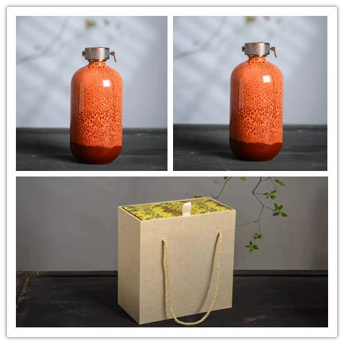 Pocket flask for home use, wine bottle, gift box, ceramic set sealed, 500 ml
