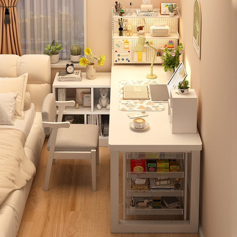 Corner Desk Bookshelf Integrated Table Computer Desk Bedroom Home Study Writing Desk Corner Desk L-Shaped Desk