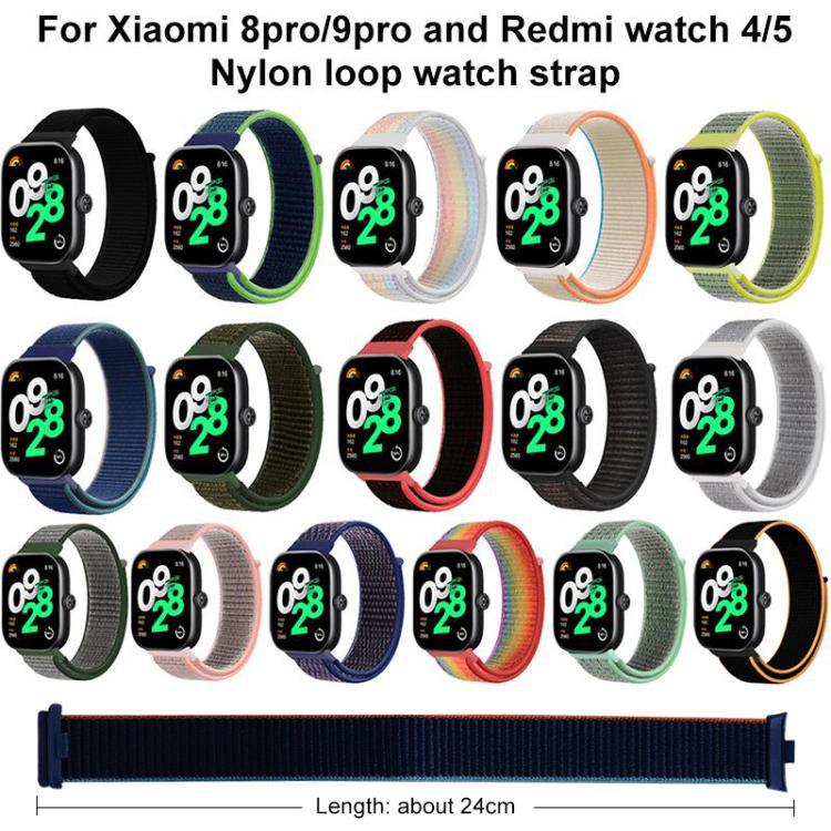 xDfind Nylon Backloop Velcro Bandera para pulsera Xiaomi 9 Pro / 8 Pro / Redmi Watch 6 / 5 / 4