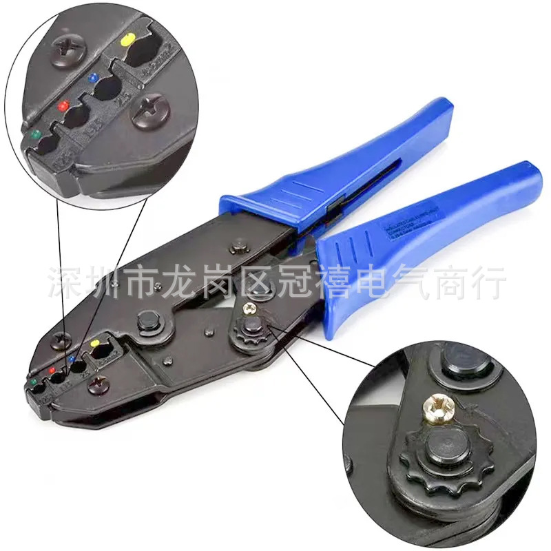 HS-40J预绝缘端子压线钳棘轮式压接钳0.25-6mm 绝缘钳 压接工具