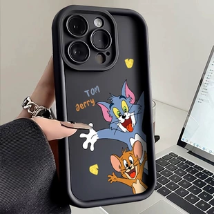 Чехол для телефона (Apple) совместимый с iPhone серий 6–16, мультяшный дизайн Том и Джерри, защита от падений