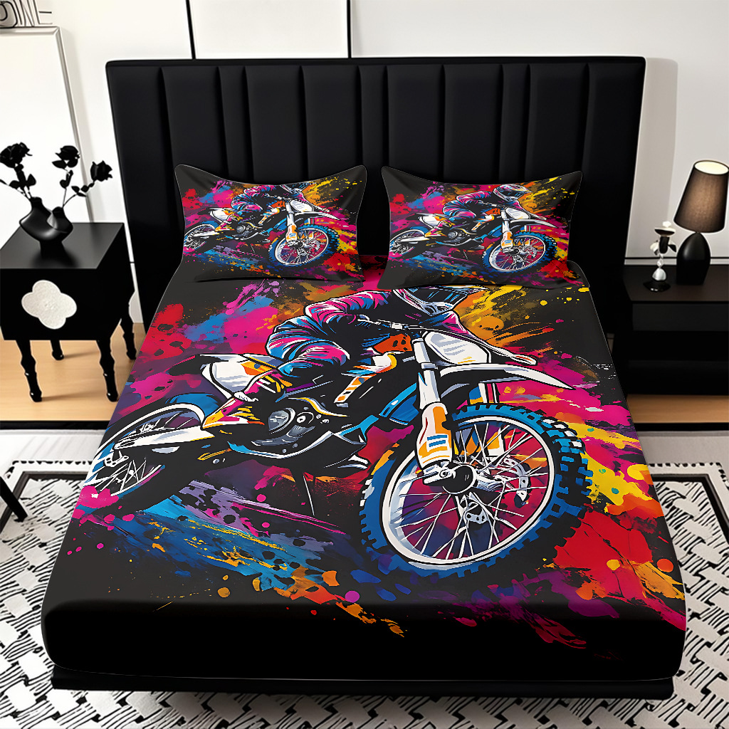 TEMU / JIT transfronterizo suave cama molida Kits cool motocicleta impresión digital HD se puede ajustar