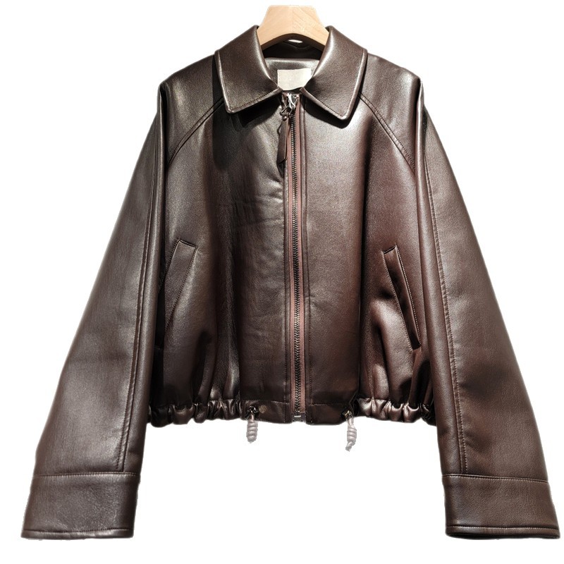 Corea del Sur con solapa mujer 2026 primavera nueva chaqueta corta con cremallera chaqueta de motocicleta cool chaqueta corta image 5