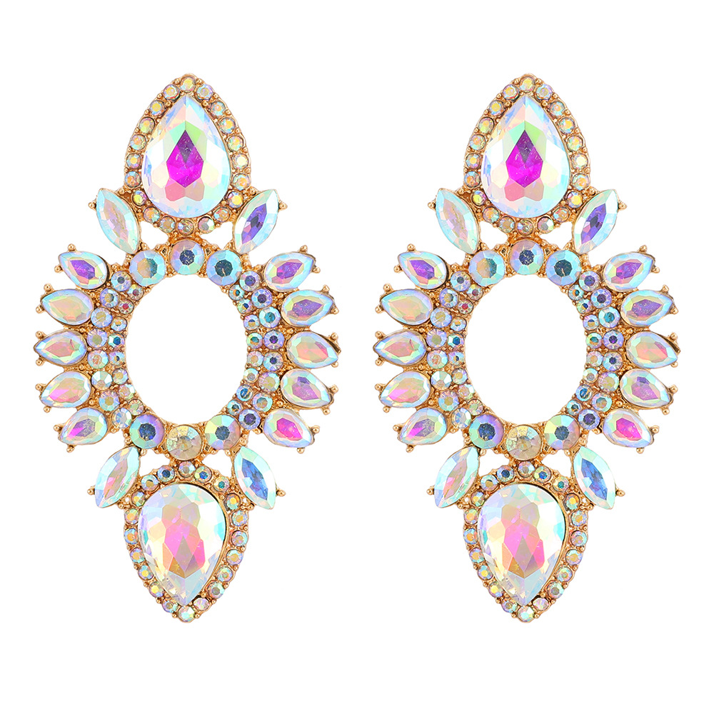 Glam Retro Lady Geometric Rhinestone Inlay Artificial Gemstones Women's Ear Studs display picture 3