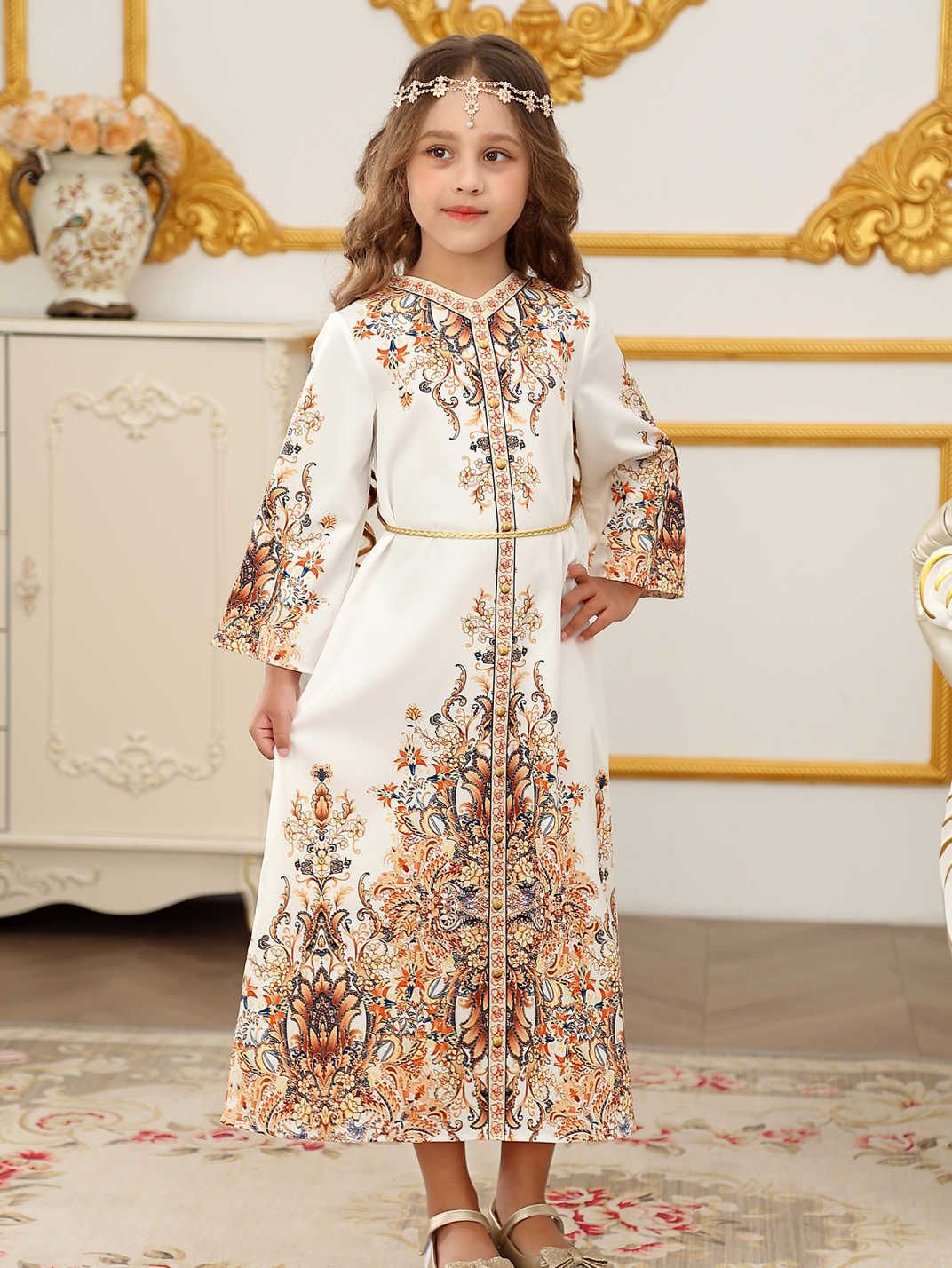 Transfronterizo Amazon vestido infantil nuevo vestido de impresión de chicas comercio exterior estilo nacional ropa infantil vestido simple image 6