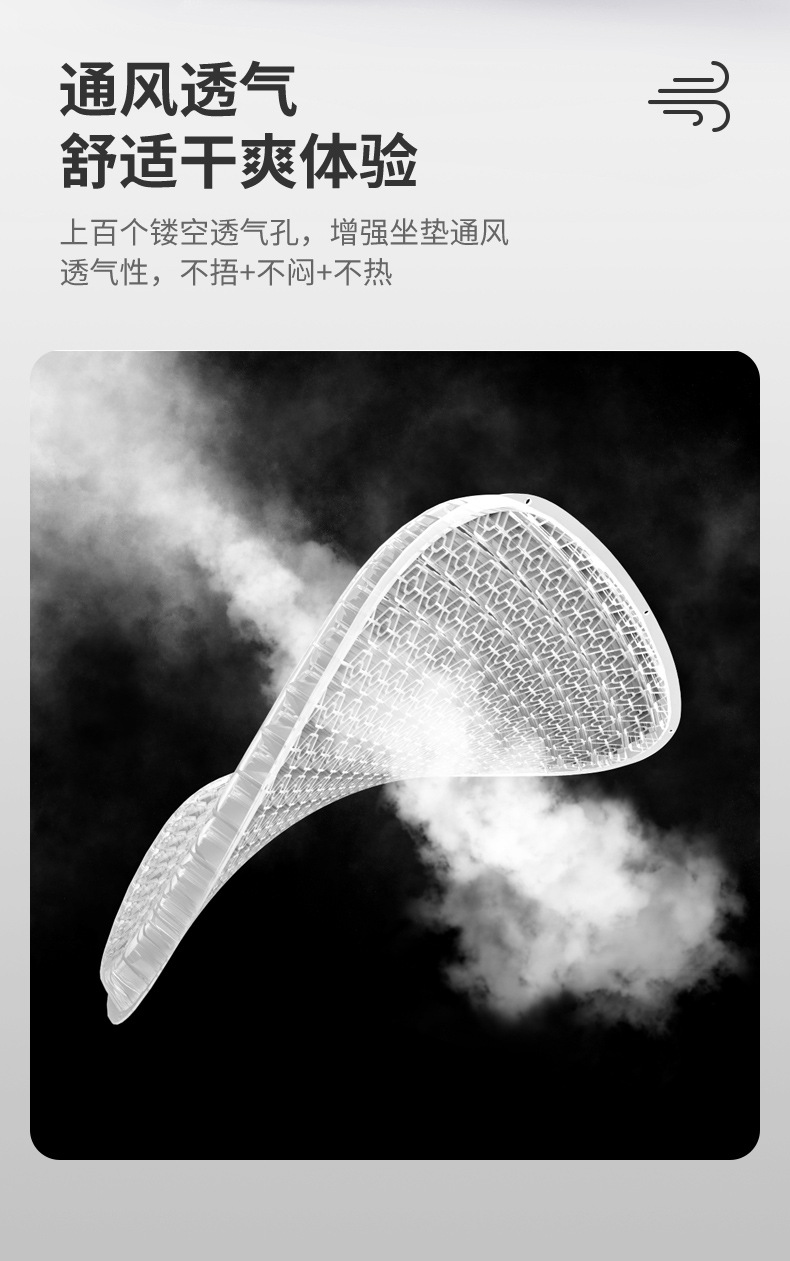 Car Seat Cushion for All Seasons, Special Co-Pilot Thickeneded Single Piece Memory Foam Ice Silk Booster Cushion Lumbar Cushion Seat Cushion