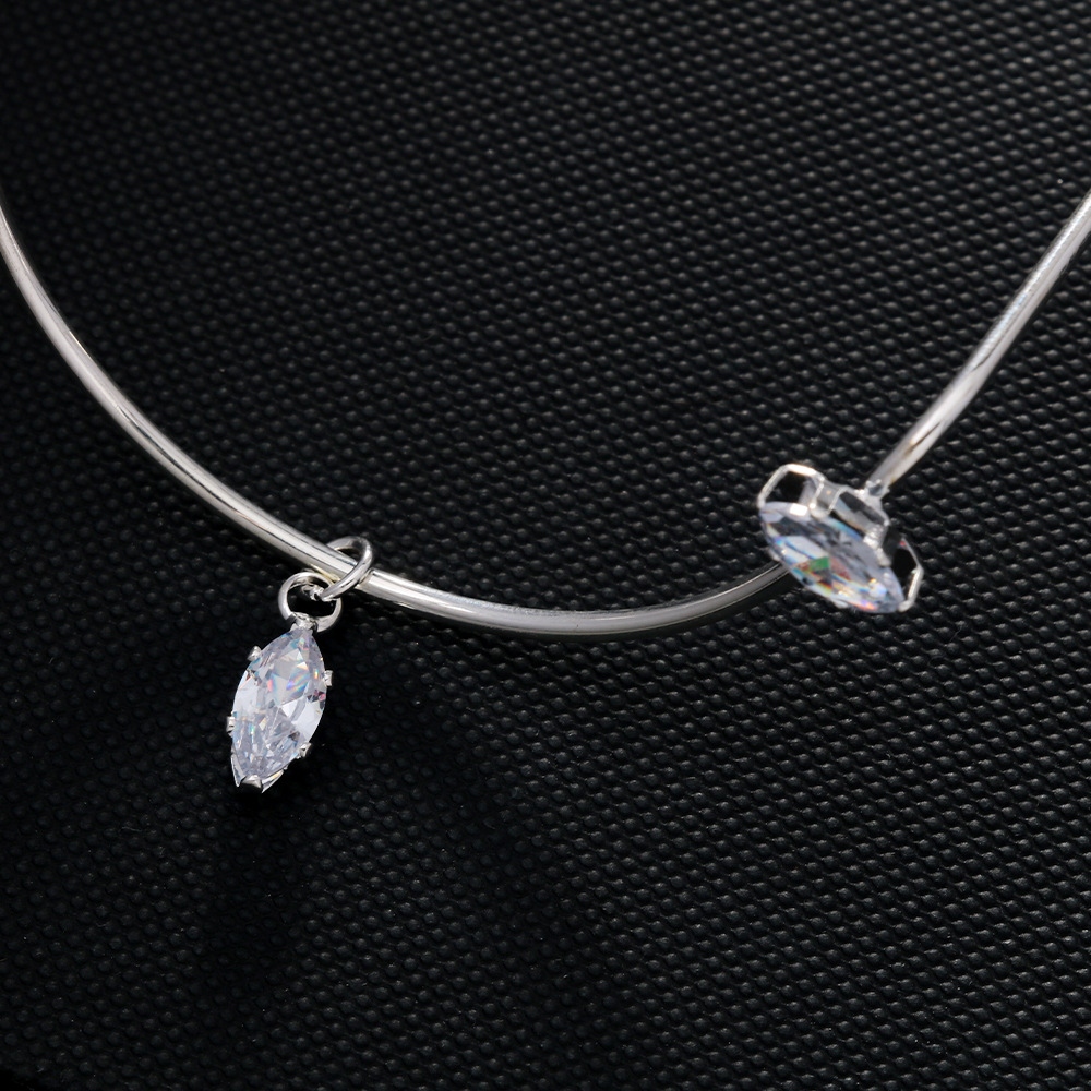 Cross-border caliente-venta de agua gota de circón medio marco gafas marco elegante todo partido rhinestone gafas decoración ojo marcos