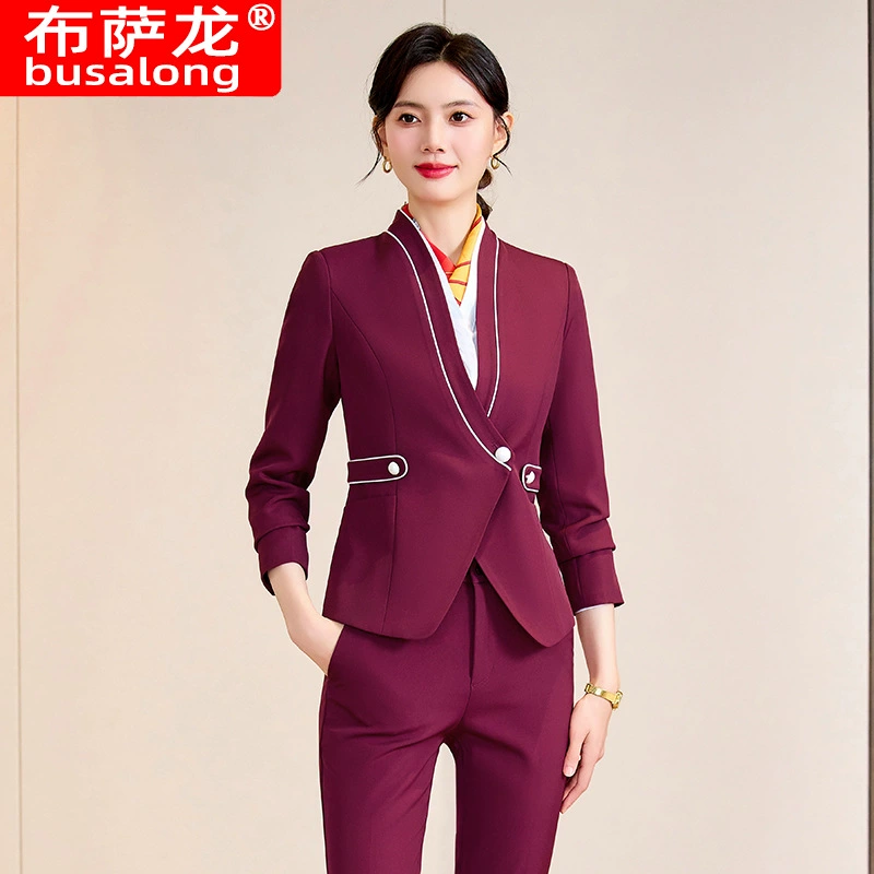 2024 новый стиль busalong busalong женский длинный рукав профессиональный костюм брюки костюмный комбинезон женский 2489