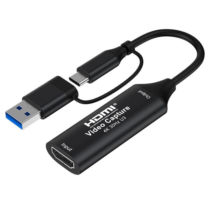 工場直販 USB3.0 ダブルヘッド Type-C キャプチャカード 携帯電話 コンピュータ ゲーム ライブ録画 HDMI 高解像度キャプチャ|undefined