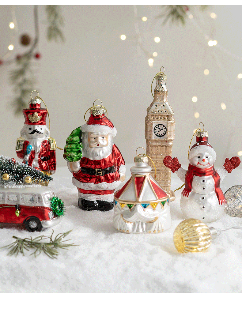 113g Weight Christmas Simple Style Santa Claus Glass Holiday Daily Ornaments