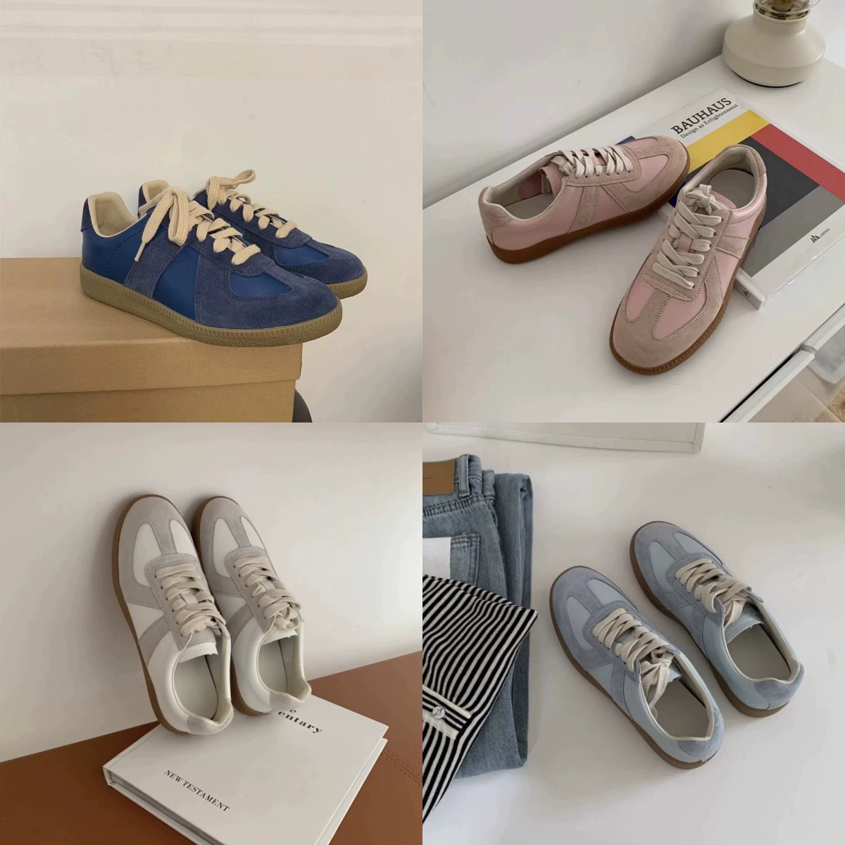 Полностью натуральная кожа в стиле ретро, ​​универсальные моральные тренировочные туфли на плоской подошве в корейском стиле, новинка 2025 года, повседневная спортивная обувь на шнуровке с круглым носком для женщин